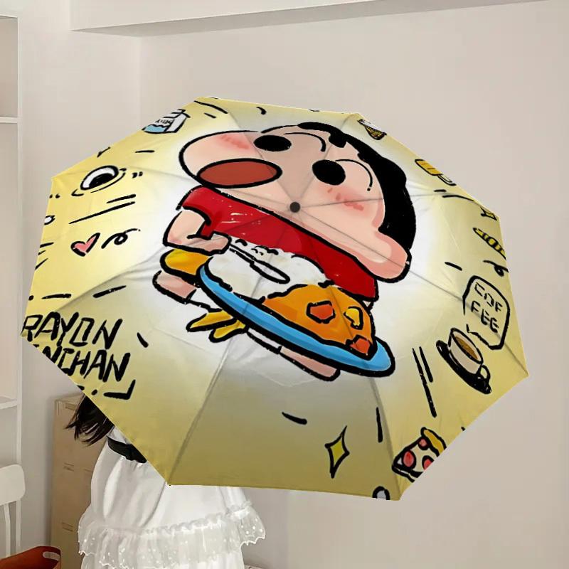 1pc Crayon Shin-chan Automatic Folding Umbrella] Durable Iron Frame & Rod, Portable Folding, Makes a Great Holiday Gift yy251016243