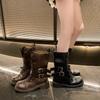 Summer Boots New Retro Belt Buckle Locomotive Boots Thick Heel Boots Outdoor Wear Short Boots