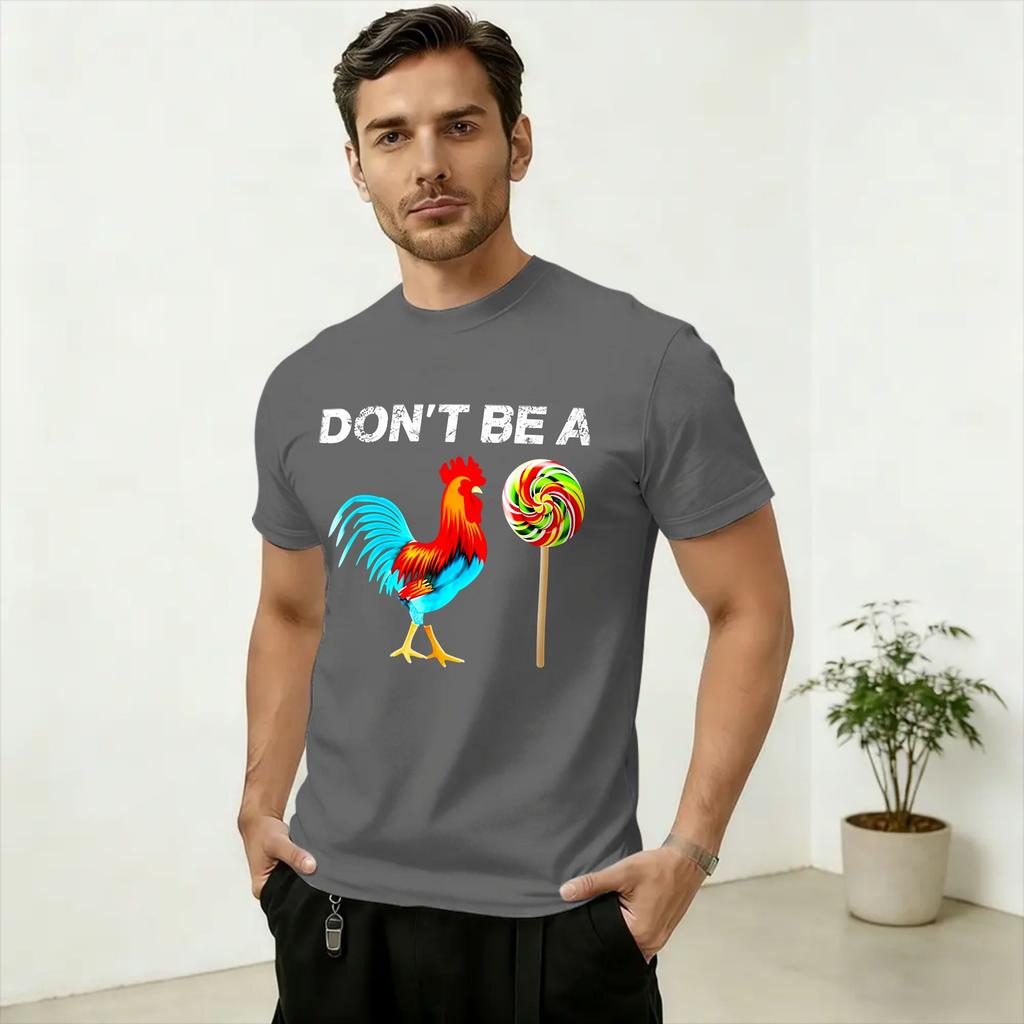 Funny Rooster Pattern Unisex T Shirt Novelty Tees Short Sleeve Crewneck TShirt 100 Cotton Printed Clothes