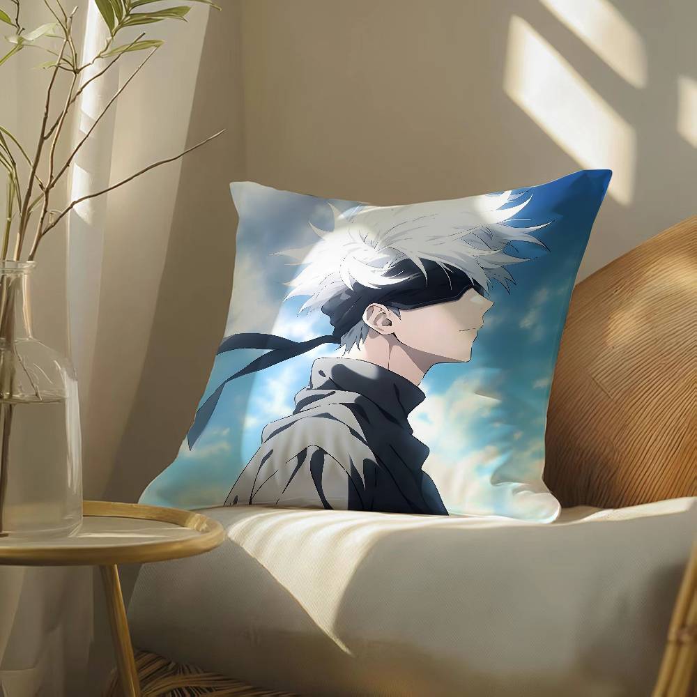 Крутая наволочка Jujutsu Kaisen Gojo Satoru-S Шелковистая элегантная Комфорт Диван-кровать Невидимая молния Пляжная наволочка