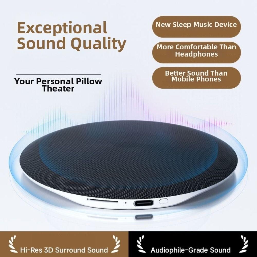 Bluetooth 5.4 Динамик под подушку Bluetooth Помощь для сна HiFi Стереозвук Беспроводной динамик для сна Ультратонкий Мини