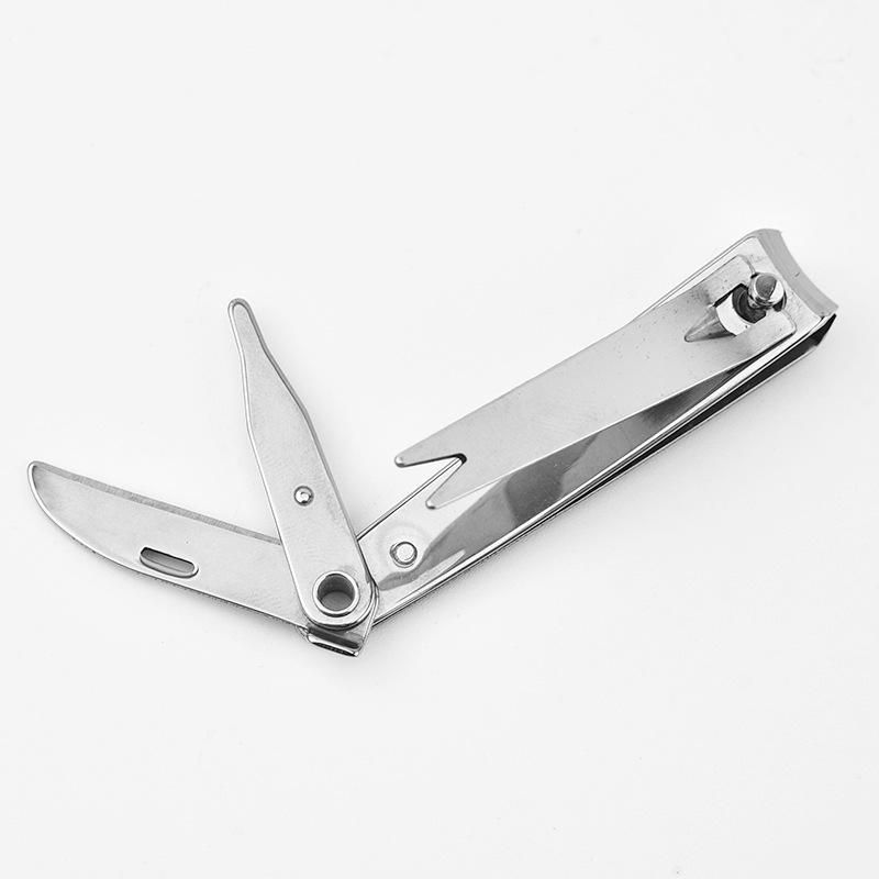 Большие многофункциональные кусачки для ногтей из нержавеющей стали с маленьким ножом