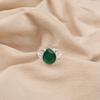 Natural Green Onyx Gemstone 925 Sterling Silver Jewelry Handmade Pear Shape Ring RR-46-9