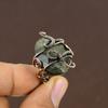 Natural Labradorite Gemstone Handmade Copper Wire Wrap Ring Size 4.5 E6v76