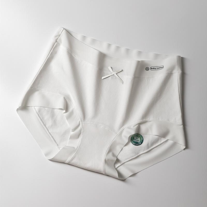 Женские весенне-летние трусы-слипы из чистого хлопка класса 10A с антибактериальным эффектом, с удлиненной ластовицей и средней посадкой