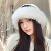 Women's Winter Plush Fisherman's Hat Korean Style Thickened Warm Cotton Hat Showing Face Small Imitation Rabbit Fur Cold Proof Plush Hat Thick