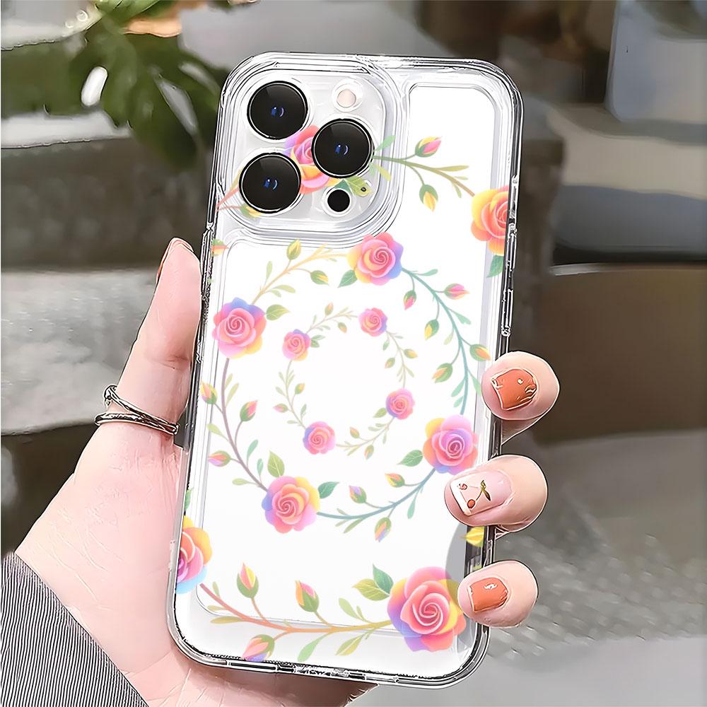 Прозрачный мягкий чехол из ТПУ с рисунком «Радужная роза» для Xiaomi Redmi Note 15 14 13 12 11 10 9 Pro Plus 4G 5G Мягкая крышка