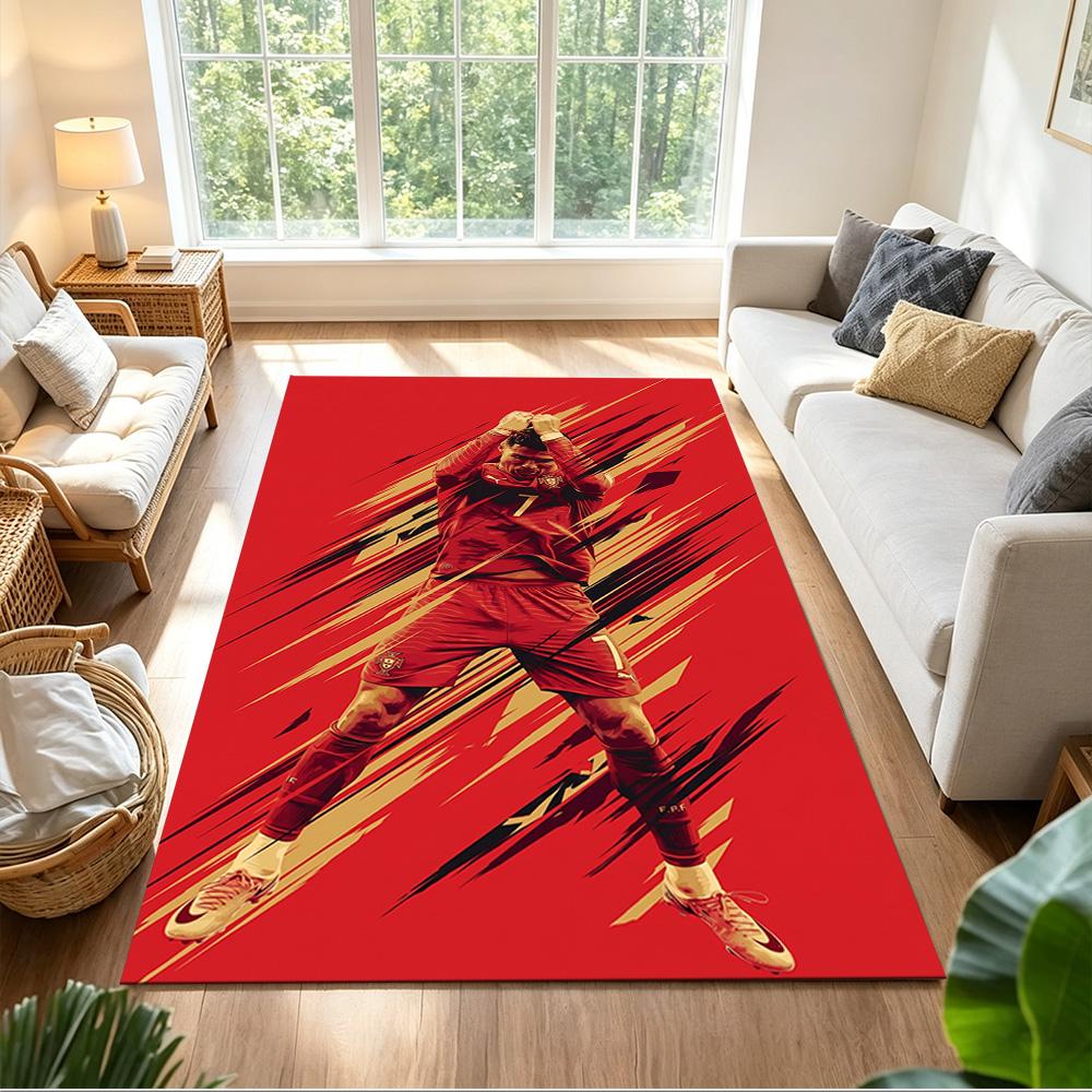 Cristiano Ronaldo Floor Rug Office Rug Design for Study room Entryway Living Rooms Kitchen Anti-slip Rug Decorate Offices Gift for Festivals