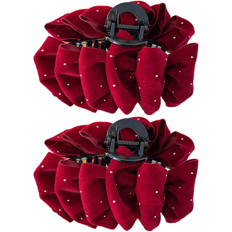 Новогодняя Звездная Бархатная Облачная Пузырьковая Заколка для Волос для Женщин Многослойный Бант Зажим-Акула Аксессуар для Волос