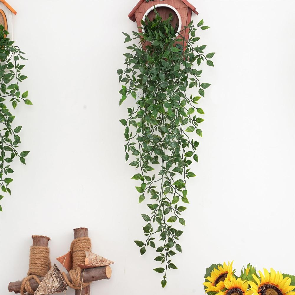 Artificial Leaf Plant Fake Flowers Vines Leaf Wall Hanging Outdoor Garden Home Decoration Plastic Green Plant Ivy