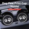 Car Round Water Coaster Dog Bottle Silicone Print Paw Cup Holder Anti-slip Hear-resistant Silicone Cup