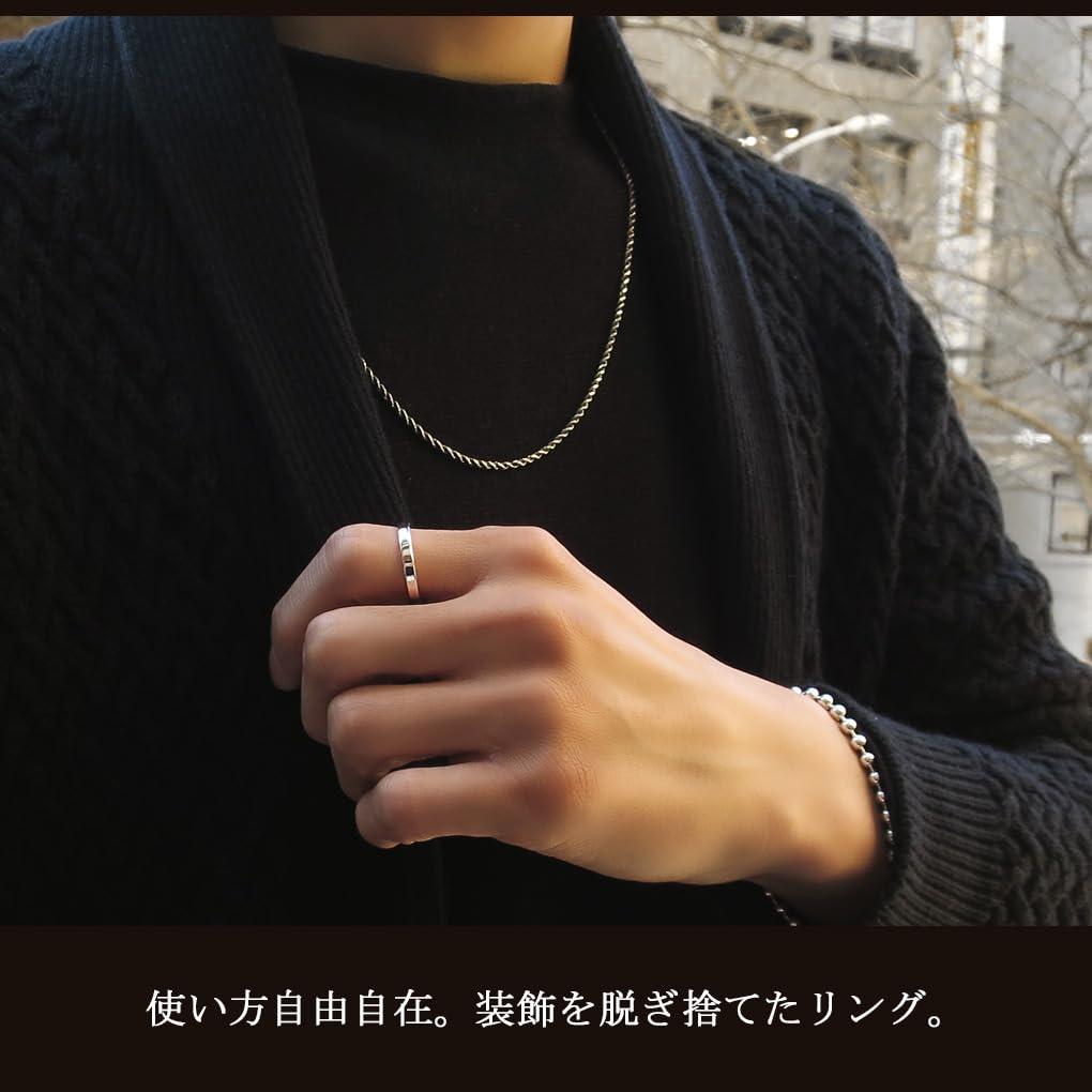 Серебряное кольцо 925 пробы, гладкое, плоское, ширина 3 мм, Shinjuku Gin no Kura, Размеры 7-21 (Размер 21), Мужская и женская, Простой дизайн