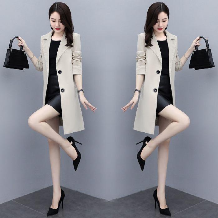 Ветровка женская средней длины, куртка в британском стиле, темпераментная мода, высокое качество, свободное пальто в корейском стиле