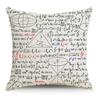 Mathematics, Physics and Chemistry Equations Pillow Cover Personalized Geometric Formula Graffiti Students' Bedside Linen Sleeping Pillow Cover