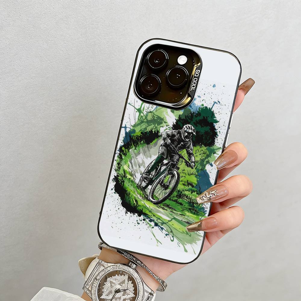 Велосипедный Чехол Для Телефона Для iPhone 17,16,15,14,13,12,11 Plus,Pro Max,XS,Красочный Серебристый Чехол Для Телефона Funda Cover