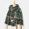 Christmas New Gold Silk Red Plaid Scarf Autumn and Winter Atmosphere Premium Warm Shawl Scarf