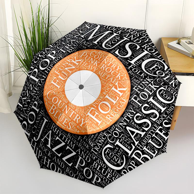 1pc Music Genres Automatic Umbrella - Automatic Opening And Closing, Sturdy Iron Frame, Formal Occasions yy251018182