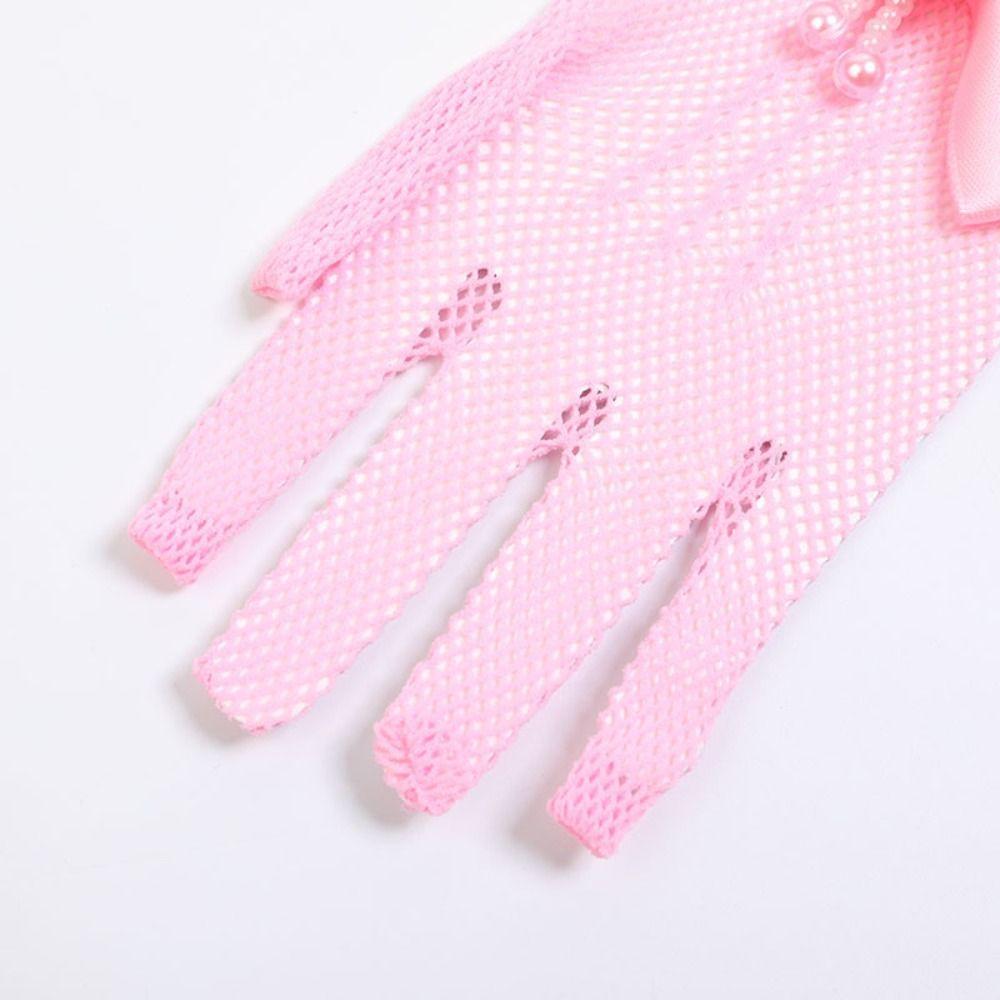 Детские перчатки с бантом на свадьбу, перчатки для этикета, перчатки для праздничного платья принцессы на день рождения