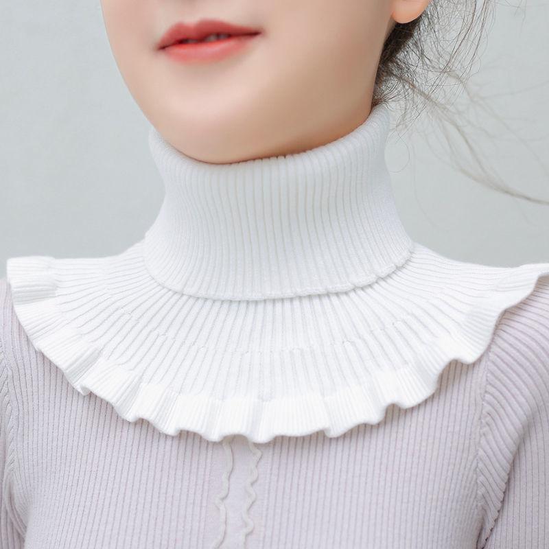 Neck Women's Head Autumn and Winter Warm Neck Cover Cervical Vertebrae with Decorative Fake Collar Knitted High-necked Wool Collar