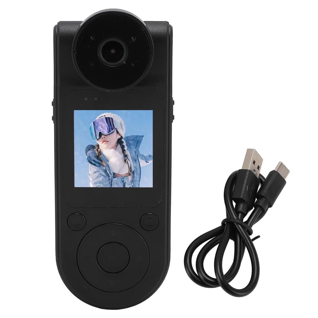 Body Camcorder with 180° Rotating Lens Back Clip Magnetic 2K 140° Wide Angle Motion Detection Body W