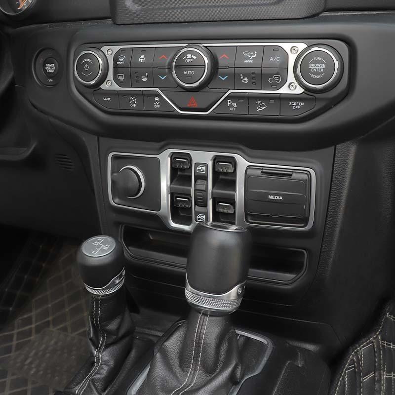 Aluminium Alloy Car Window Button Trim Decorative Stickers For Jeep Wrangler JL For JT Gladiator 2018 Up Interior Accessories