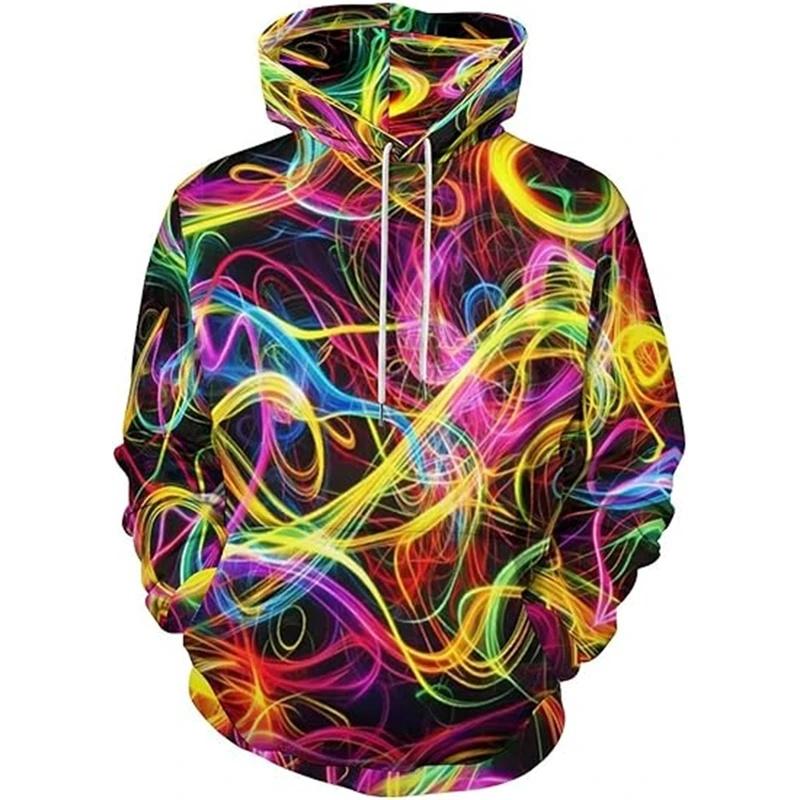 Men Colorful Vortex Cloud Galaxy 3D Full Print Hoodie Long Sleeve Casual Space Street Pullover Sweatshirt