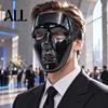 Прочная Утолщенная ПВХ Маска на Все Лицо, Блестящая Металлическая, для Мужчин Женщин, Уличная Маска, Костюмная Вечеринка, Танцы, Косплей, Регулируемая, Хэллоуин