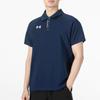 Under Armour Logo Print Knit Sports Short Sleeve Polo Shirt Men Tops Academy-Blue 22500513-408