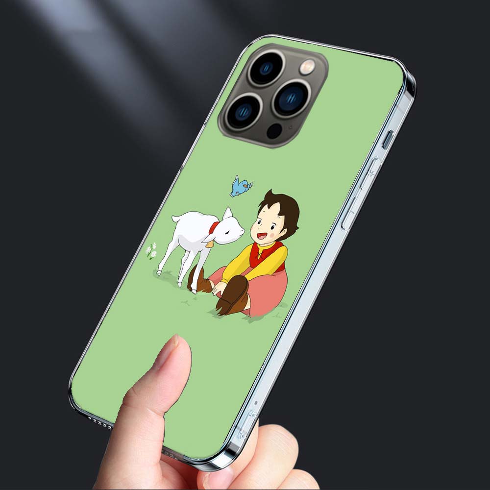 Heidi Cartoon Phone Case For Iphone 16E 15 Pro 14 Plus 17E 16 17 Pro Max Air 11 12 13 Mini Shockproof Capa Cute Cover TPU Cle