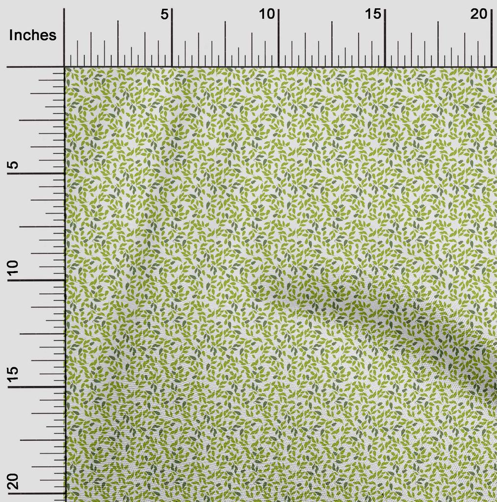 oneOone Cotton Flex Green Fabric Leaves Fabric For Sewing Printed Craft Fabric By The Yard 40 Inch