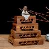1pc Vintage-Style Storage Shelf Handmade Wood Teapot Stand Base Wooden Display Trays Miniatures Base