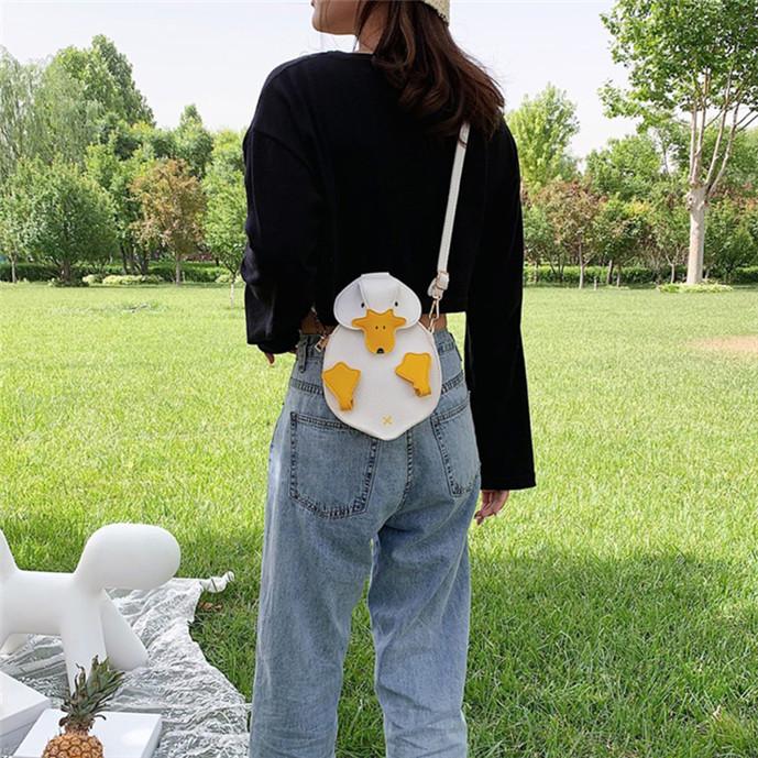 Women Duck Shape Bag Crossbody Female Soft PU Leather Shoulder Bag Girls Cute Cartoon Duck Handbags and Purses