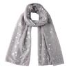 Women Printing Silk Scarf New Autumn Winter Retro Christmas Gift Snowflake Silver Polka Lady Print Casual Voile Shawls Wraps Scarf