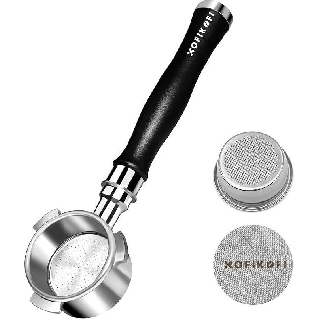 54-мм бездонный портафильтр, Бездонный голый портафильтр подходит для Breville Barista Express BES870/878/880 и эспрессо-машин Breville/Sage 54 мм, Пак