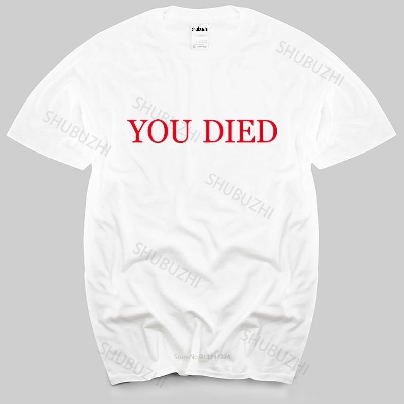 cotton tshirt men summer tees Dark Souls Tshirt You Died MENS Bloodborne Dark Souls 3 Demons Souls fashion brand teeshirt