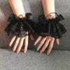 Lolita Short Hand Sleeve Gloves Steampunk Lolita Hand Sleeve Wrist Cuffs Ruffled Floral Lace Elastic Bracelet Clothing Accessory