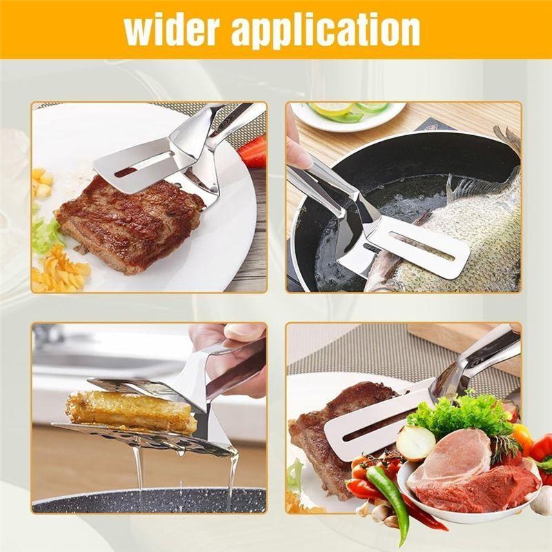 AEE2-3PCS Double Sided Shovel Clip,Upgraded Grill Clamp For Cooking, Food Clip Grill Clamp For Outdoor Grilling