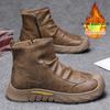 Men's High-Top Winter Martin Boots with Thickened Velvet for Warmth and Cold Protection