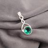 Green Emerald Gemstone Pendant Jewelry, Handmade Gorgeous Silver Pendant , 925 Sterling Silver Jewelry For Wedding Gift