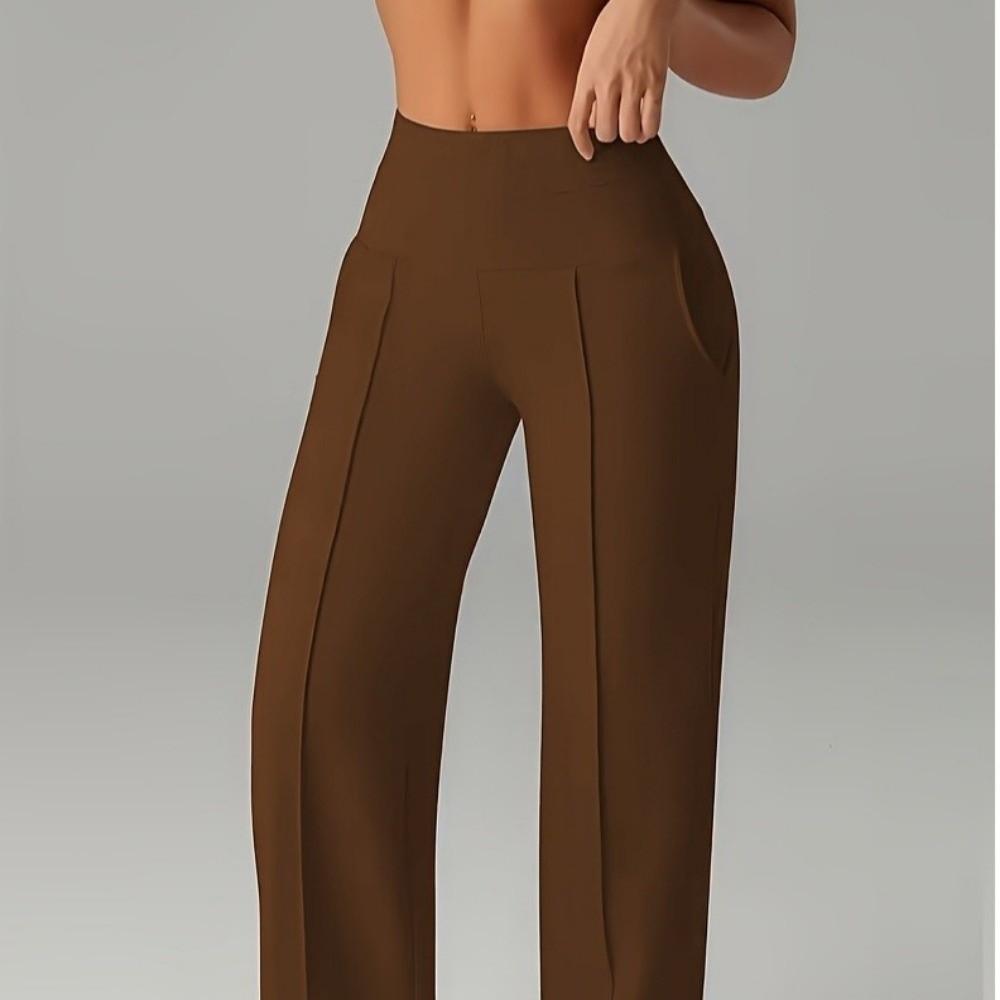 With Pockets Quick-Dry Joggers Loose High-Waist Leggings Leisure Straight Wide-Leg Pants  Fitness