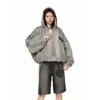 VibeStreet Unisex Chinese Trend Wasteland‑Style Mottled Distressed Cargo Jacket Casual Versatile Winter Padded Coat
