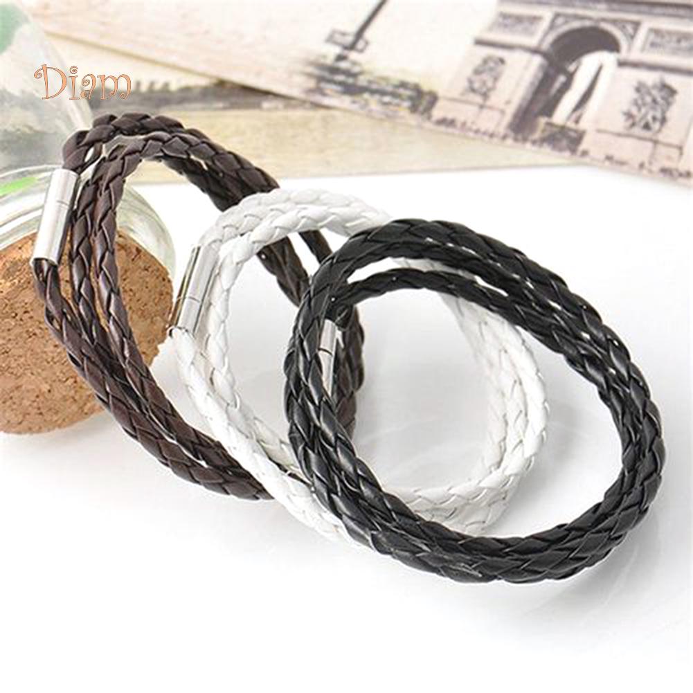 Ювелирные изделия с бриллиантами в стиле ретро для женщин и мужчин, многослойный плетеный кожаный браслет-манжета, браслет