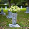 Solar Cemetery Vase Ground Insert - Garden Courtyard Tombstone Memorial Resin Craft