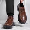 Кожаная обувь мужская 2025 новая осенняя мода мужская повседневная Брок британская повседневная свадебная обувь жениха