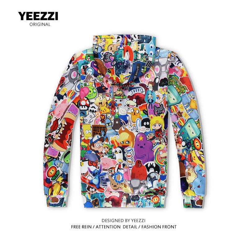 Качественная милая худи с аниме-принтом: Повседневная, Свободного кроя, Универсальная, Свитшот в американском стиле