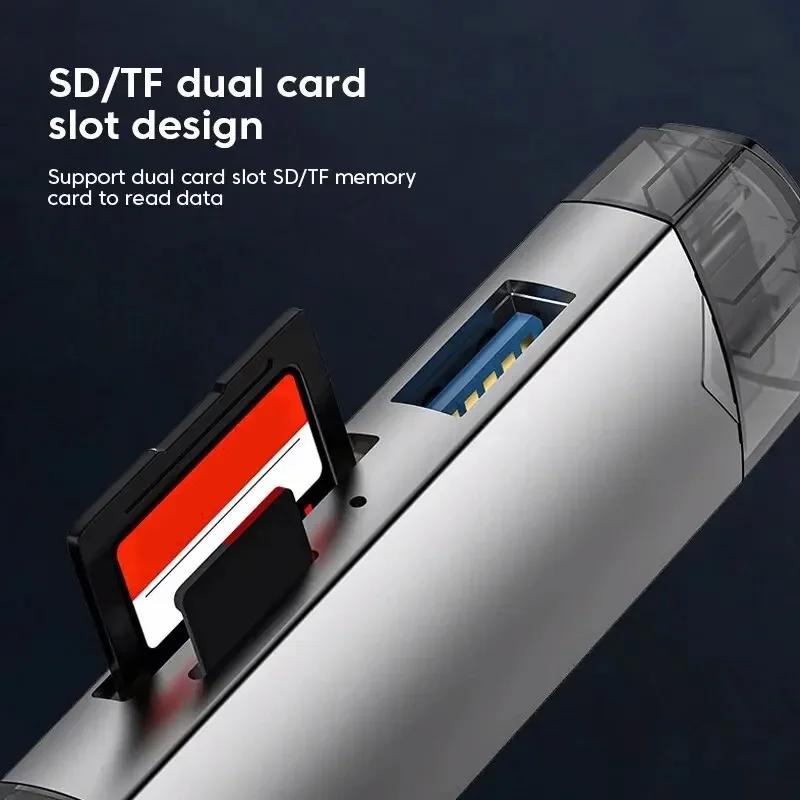 6 в 1 многофункциональный USB 3.0 кард-ридер U Disk Type C/Micro Usb/TF/SD флэш-накопитель адаптер для чтения карт памяти аксессуары для телефонов