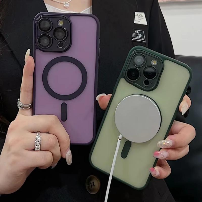 Роскошная защитная пленка для объектива из стекла, магнитный чехол для iPhone 16 15 14 Plus 11 12 13 Pro Max 16Pro 15Pro Max, полупрозрачная матовая крышка