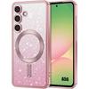 Protective Case - BOOLING - for Samsung Galaxy A56 5G - Soft Silicone - Glittery Pink - Camera Protection