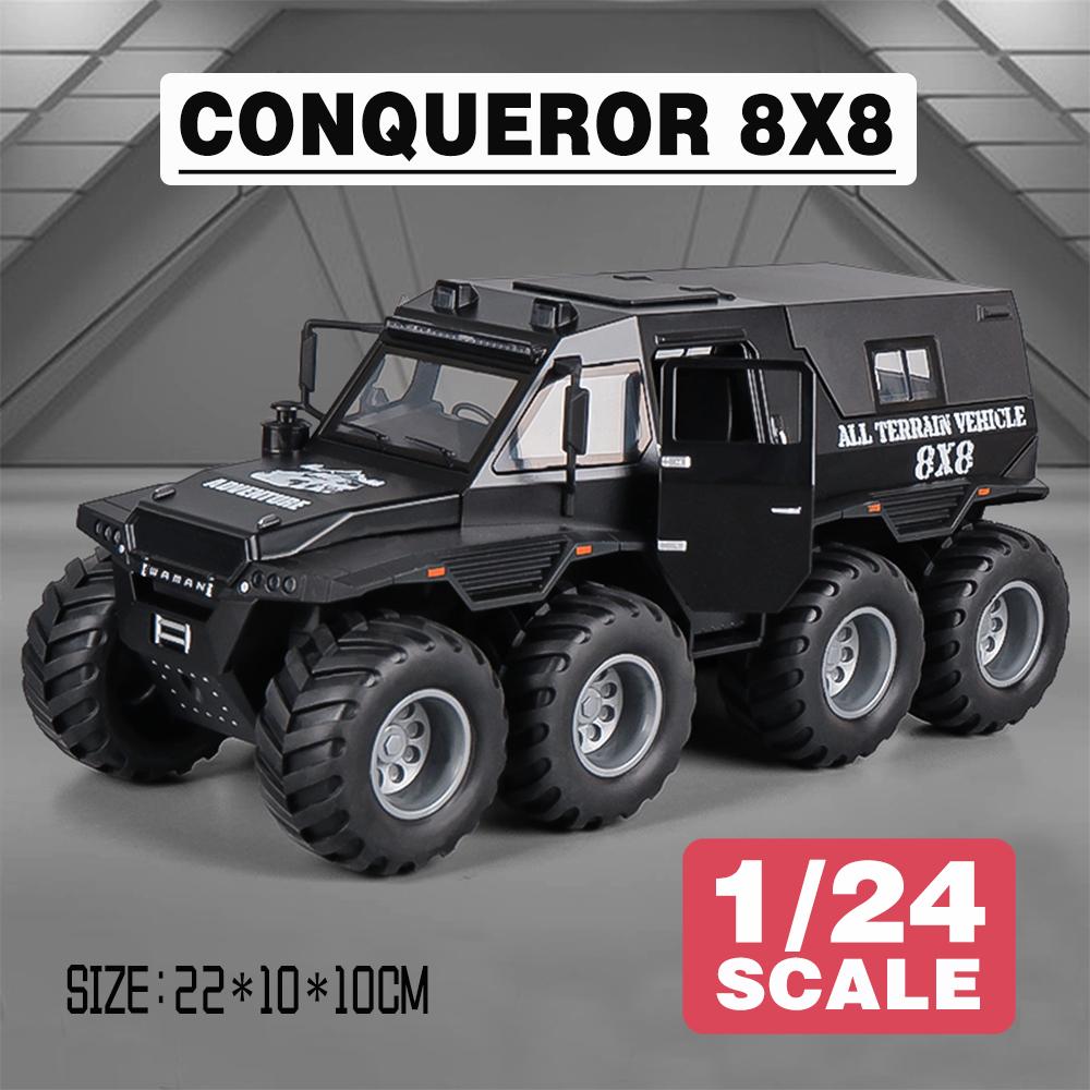 1/24 масштаб Avtoros Shaman 8x8 ATV, металлические литые под давлением игрушки из сплава, модели автомобилей, грузовики для мальчиков, детские транспортные средства, хобби и коллекция