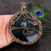 Black Botswana Druzy Copper Wire Wrap Jewelry Pendant 5.32 I2C72